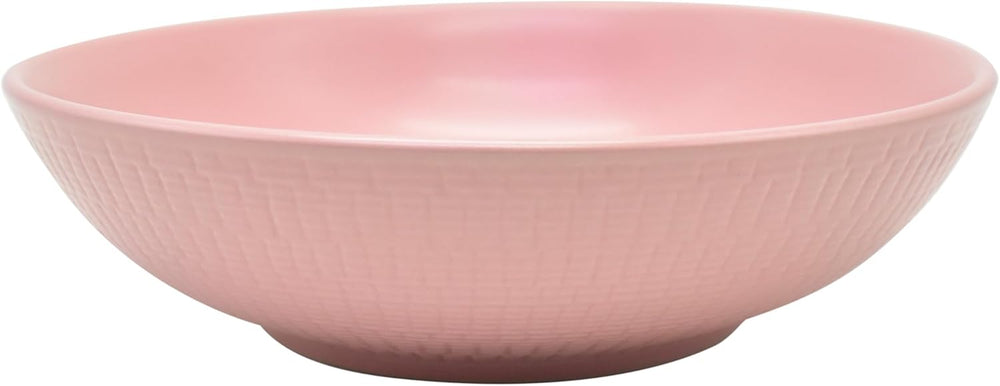 Set de veselă vintage ECHTWERK, 12 piese, design natural „Blanka”, pentru 4 persoane, set elegant de veselă din gresie texturată cu 4 farfurii de cină, 4 farfurii laterale, 4 farfurii de sumă, roz