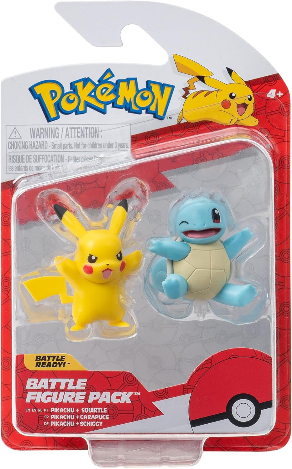 Pokémon PKW3586 - Pack de figuras de batalla - Figuras detalladas oficiales de Pikachu y Schiggy 5 cm cada una Figuras de acción Naty Shop