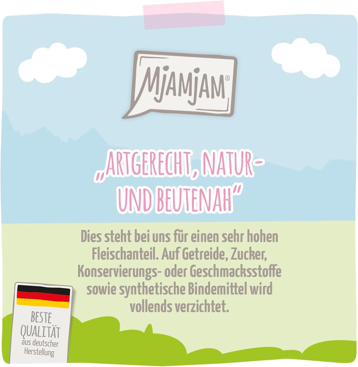 MjAMjAM - Hrană umedă premium pentru pisici - pui suculent și somon sălbatic, pachet de 6 (6 x 400 g), fără cereale cu carne suplimentară