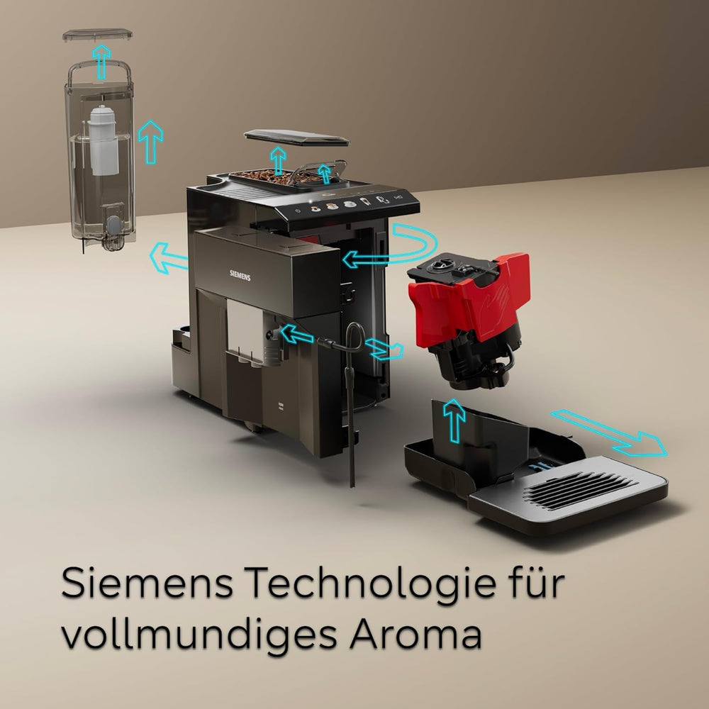 Espressor automat Siemens EQ500 classic, ecran TFT color, 5 tipuri de cafea și lapte, funcție dublă de preparare a ceștilor, curățare ușoară, unitate de preparare detașabilă, cu furtun de lapte, negru, TP511E19