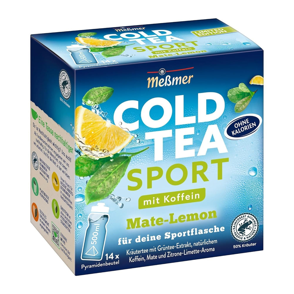 Meßmer Cold Tea Trinkpause Zmeură | Ceai de fructe, aromatizat natural, cu gust de zmeură | Ediție limitată | Pentru infuzie rece | 14 pliculețe piramidale