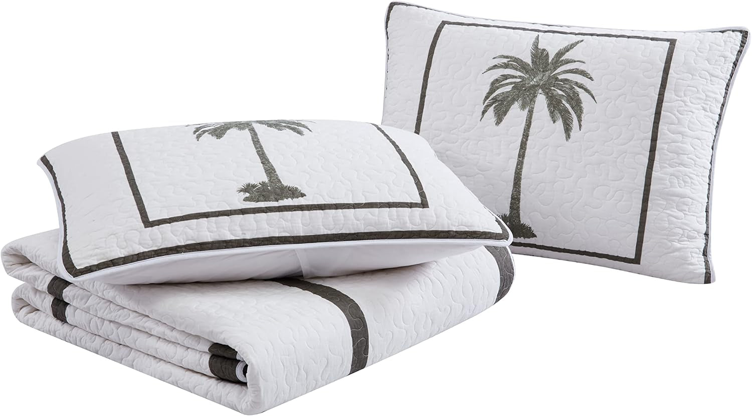 Tommy Bahama Palm Island Collection | Cuvertură - 100% bumbac, reversibilă, moale și respirabilă, pre-spălată pentru un plus de moliciune, pat king size, gri Plapumi si pilote Naty Shop