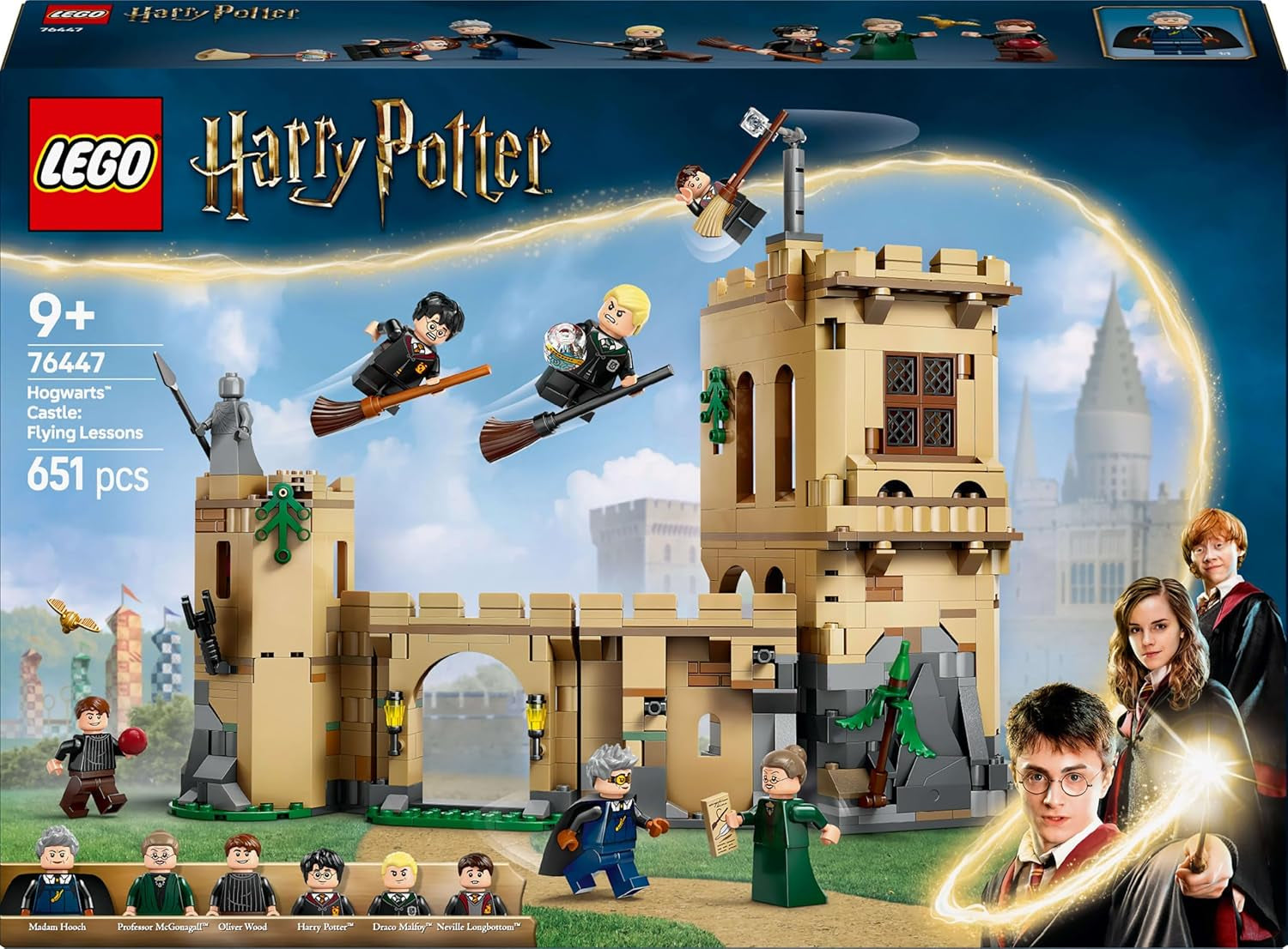 Castillo de Hogwarts LEGO Harry Potter: Lecciones de vuelo Juego de aventuras con 6 minifiguras coleccionables, incluidos Draco Malfoy y la profesora McGonagall Juego de rol para niños y niñas de 9 años 76447 Juegos de construcción Besuche den LEGO-Store