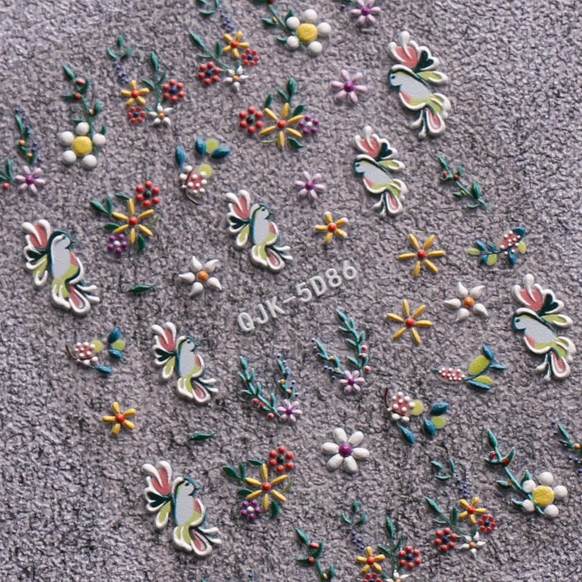 JMEOWIO 6 Blatt 3D Nagelsticker Ostern Nail Art Sticker Selbstklebend Nagelaufkleber 5D Stereoskopisch Süßer Hase Ei Dekoration Nageldesign Zubehör