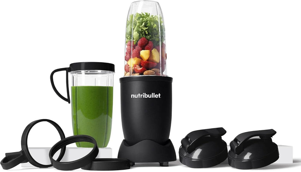Nutribullet Pro, 900 Watt Leistung, Einfach Und Schnell in Der Anwendung, Kompakt, Leicht Zu Reinigen, Mit 700 Ml Becher, Smoothiemixer, Smoothie Maker, Elektrischer Mixer, NB904B, Schwarz Mama si Copilul Naty Shop Matt Schwarz Verpackung Mit Zubehör