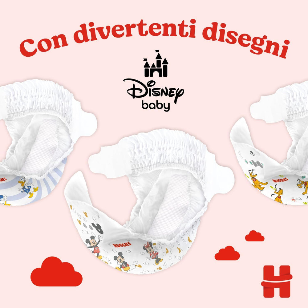 Pañales Huggies Ultra Comfort/Little Movers, tamaño 3 (4-9 kg), diseño Disney, absorbentes, protección total, 126 unidades