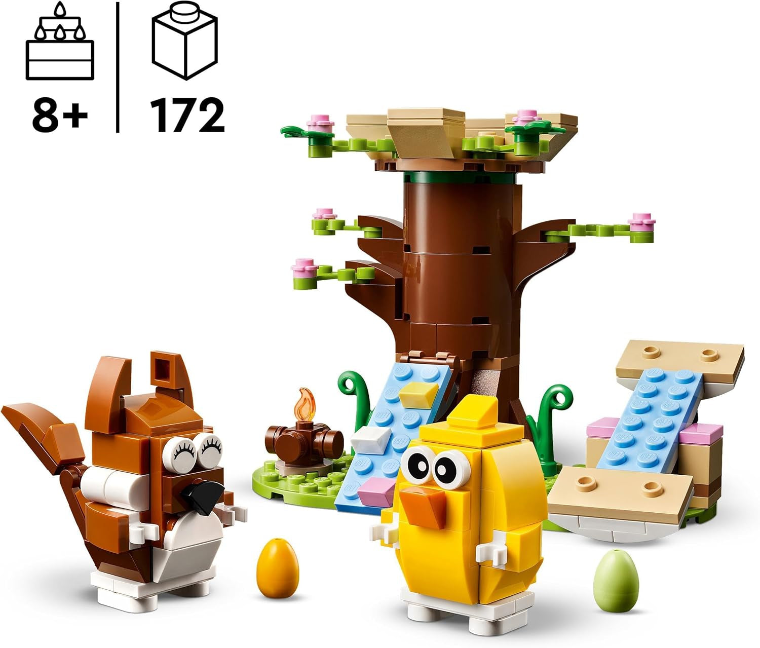 LEGO Spring Parque infantil para animales, Set de construcción de pájaros y ardillas, Set de casa en el árbol para niños, Idea de regalo para niños y niñas de 8 años, Set de animales, Figuras de animales de juguete 40709 Juegos de construcción Beuche den LEGO-Store