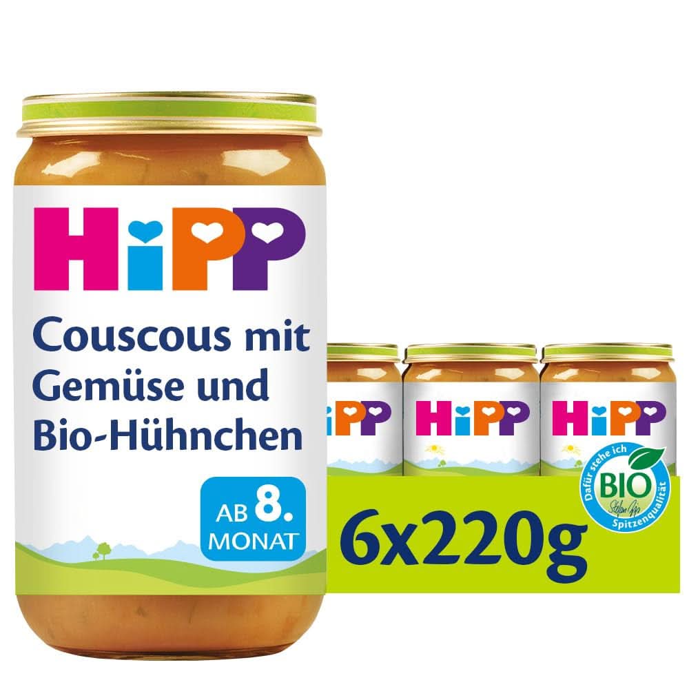Cuscús Hipp con verduras y pollo ecológico, pack de 6 (6 X 220 gramos) Madre e Hijo Naty Shop