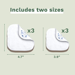 Pañales corporales y de maquillaje reutilizables 100% algodón GOTS para bebés y toda la familia: limpia la piel y absorbe la suciedad, adecuados para pieles sensibles (paquete de 6)