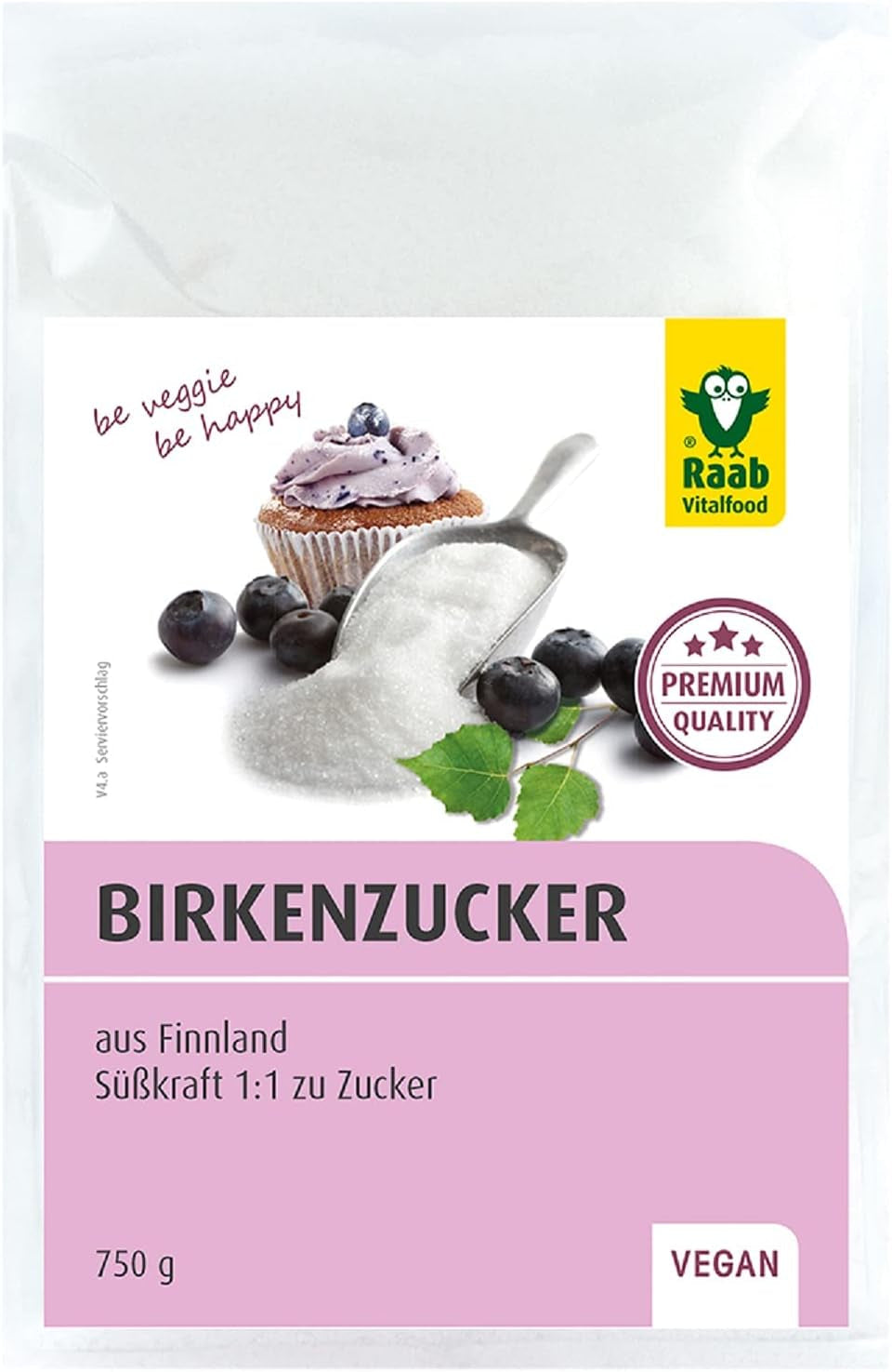Raab Vitalfood Premium Birkenzucker, Xylit, Vegano, 1:1 Zucker-Alternative, Süßungsmittel, Zahnfreundlich, Vorraspack, 750 G Edulcorantes Naty Shop Título predeterminado