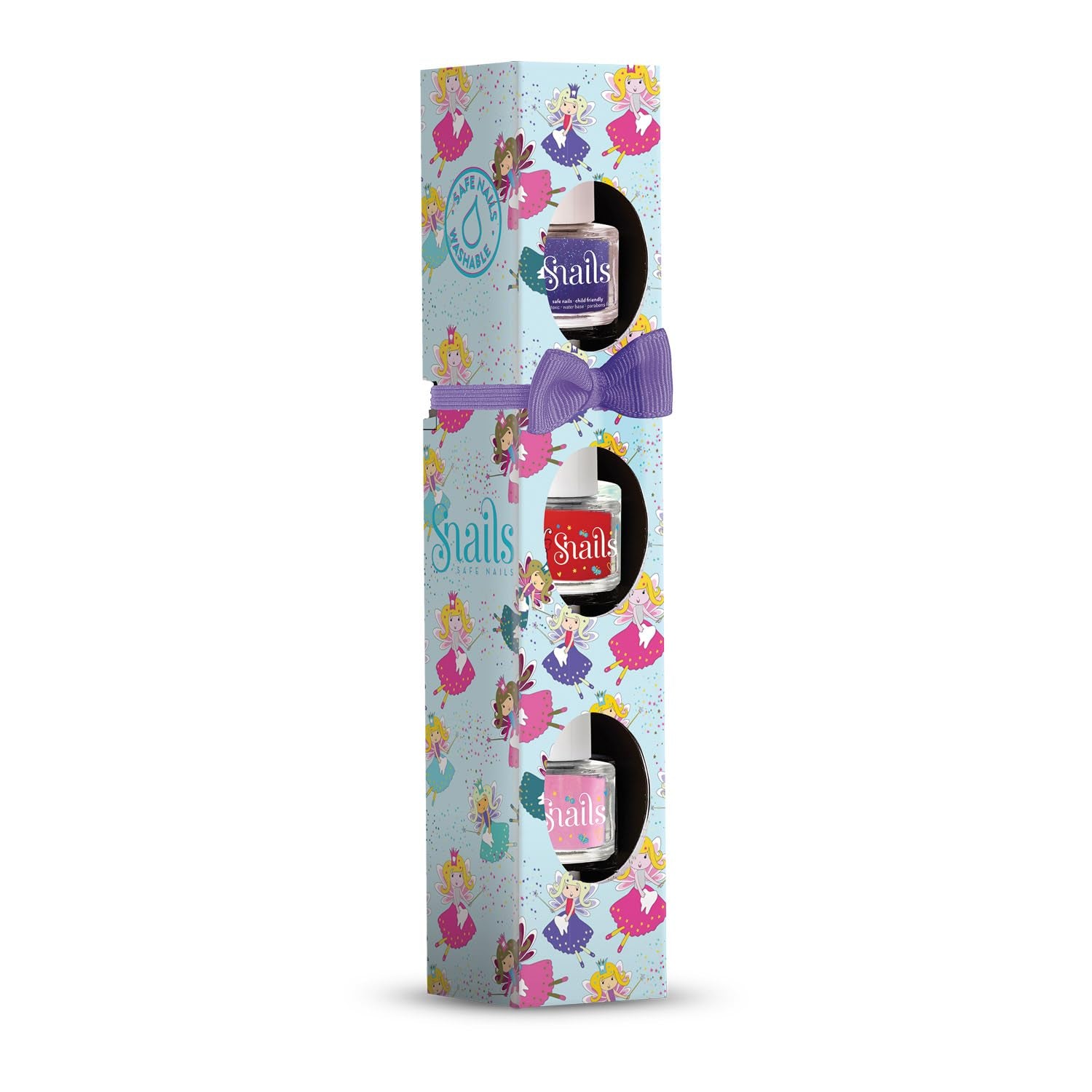 Snails 510421 Set de regalo de esmalte de uñas para niños, Mini Fairy 3x5ml, a base de agua, lavable, seguro, vegano