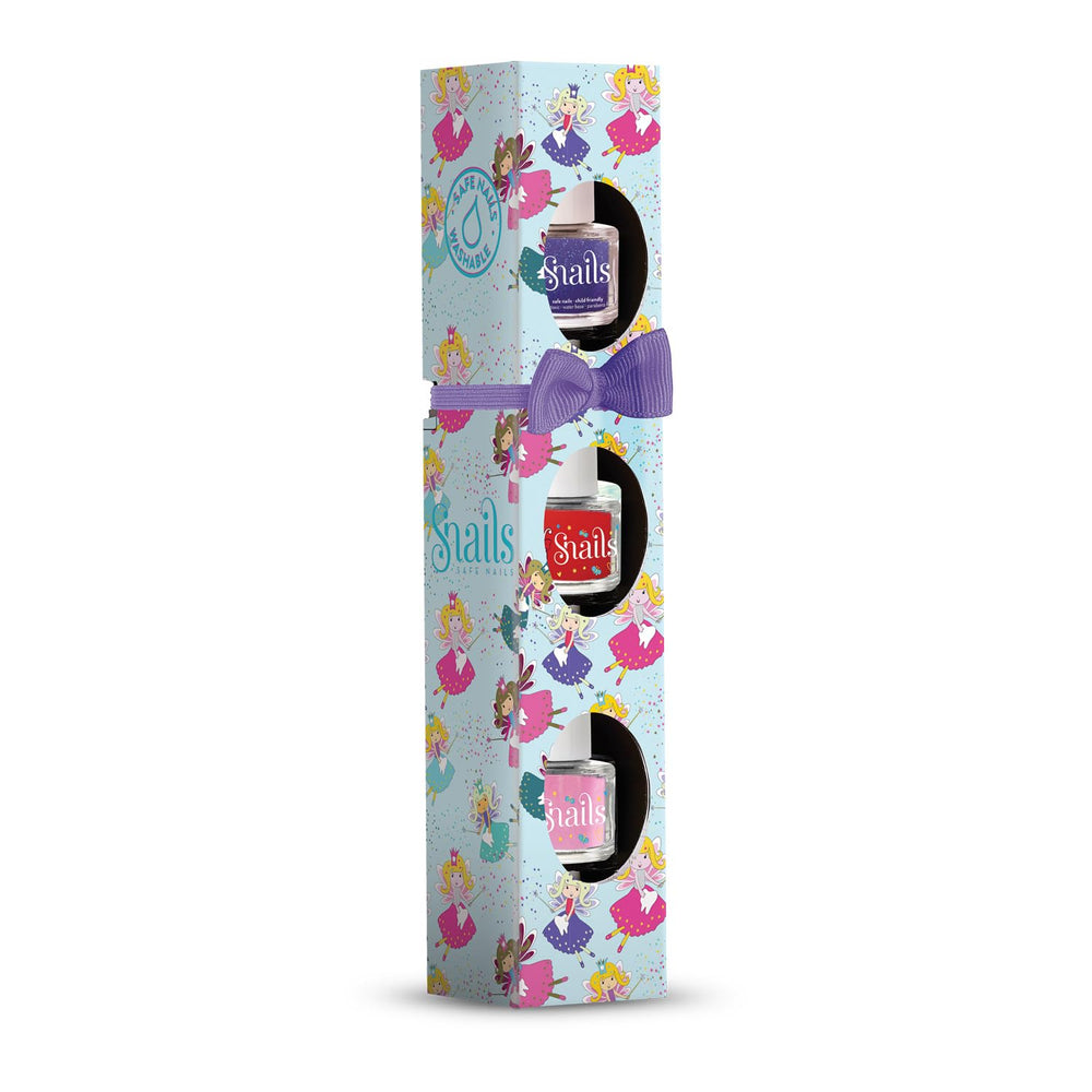 Snails 510421 Set de regalo de esmalte de uñas para niños, Mini Fairy 3x5ml, a base de agua, lavable, seguro, vegano