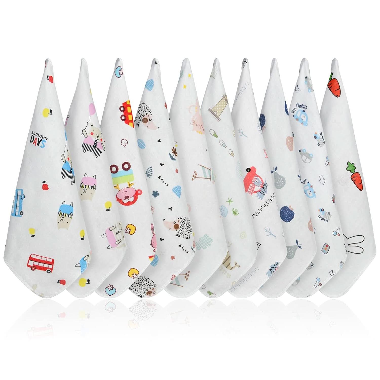 Toallas de muselina para bebé, pack de 8 toallas absorbentes de algodón orgánico, 25 x 25 cm Mother and Baby Naty Shop