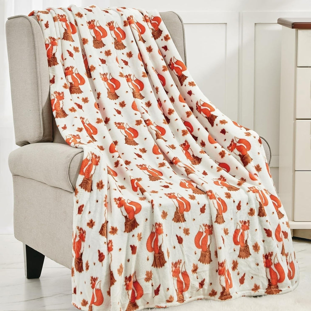 Elegant Comfort Pătură ușoară cu motive de Halloween, moale, confortabilă și plușată, perfectă pentru relaxare în acest sezon înfricoșător, 127 X 152,4 cm, Skull and Bones Paturi si Cuverturi Elegant Comfort Cazul Vixen 50 X 60