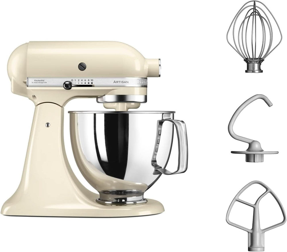 KitchenAid Artisan 5KSM125EER Batidora de bol, 300W, 4,8L Naty Shop Crema
