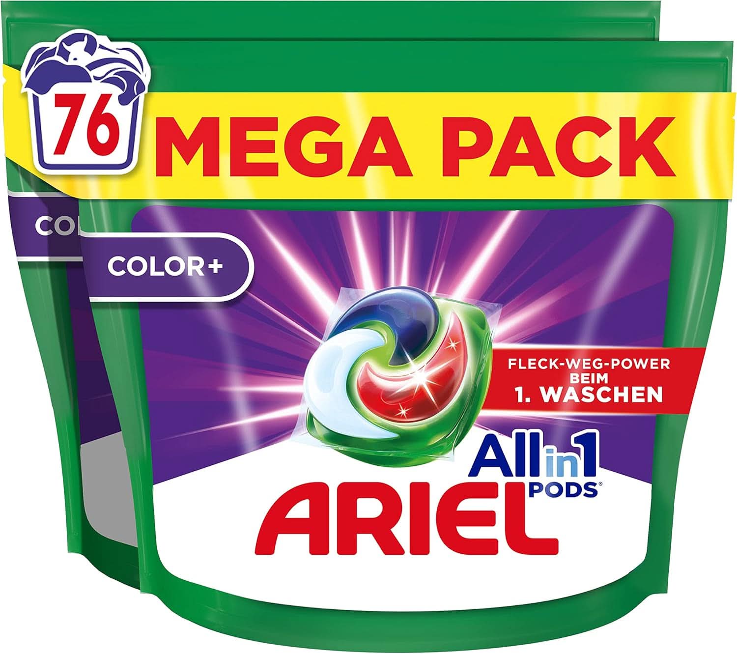 Detergente Ariel PODS All-In-1, 76 dosis, detergente color, limpieza brillo Detergentes Rufe Naty Shop 76 cápsulas Modelo Anterior