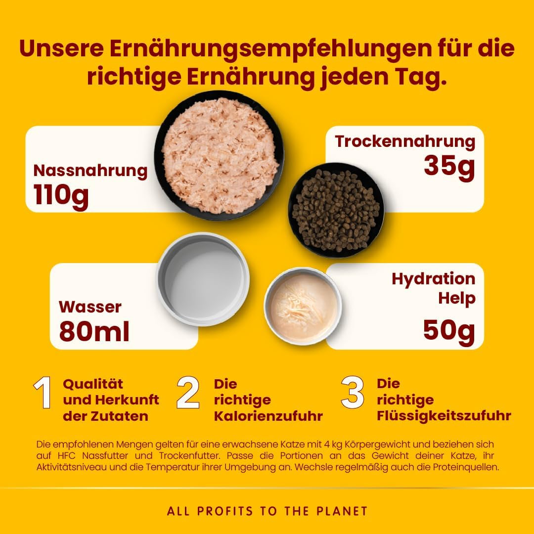 Hrană umedă pentru pisici almo nature HFC Hydration Help – Supă de pui și file de pui – Potrivită pentru uz uman, fără gluten, monoproteină, 50 g, 24 bucăți, 1,2 kg