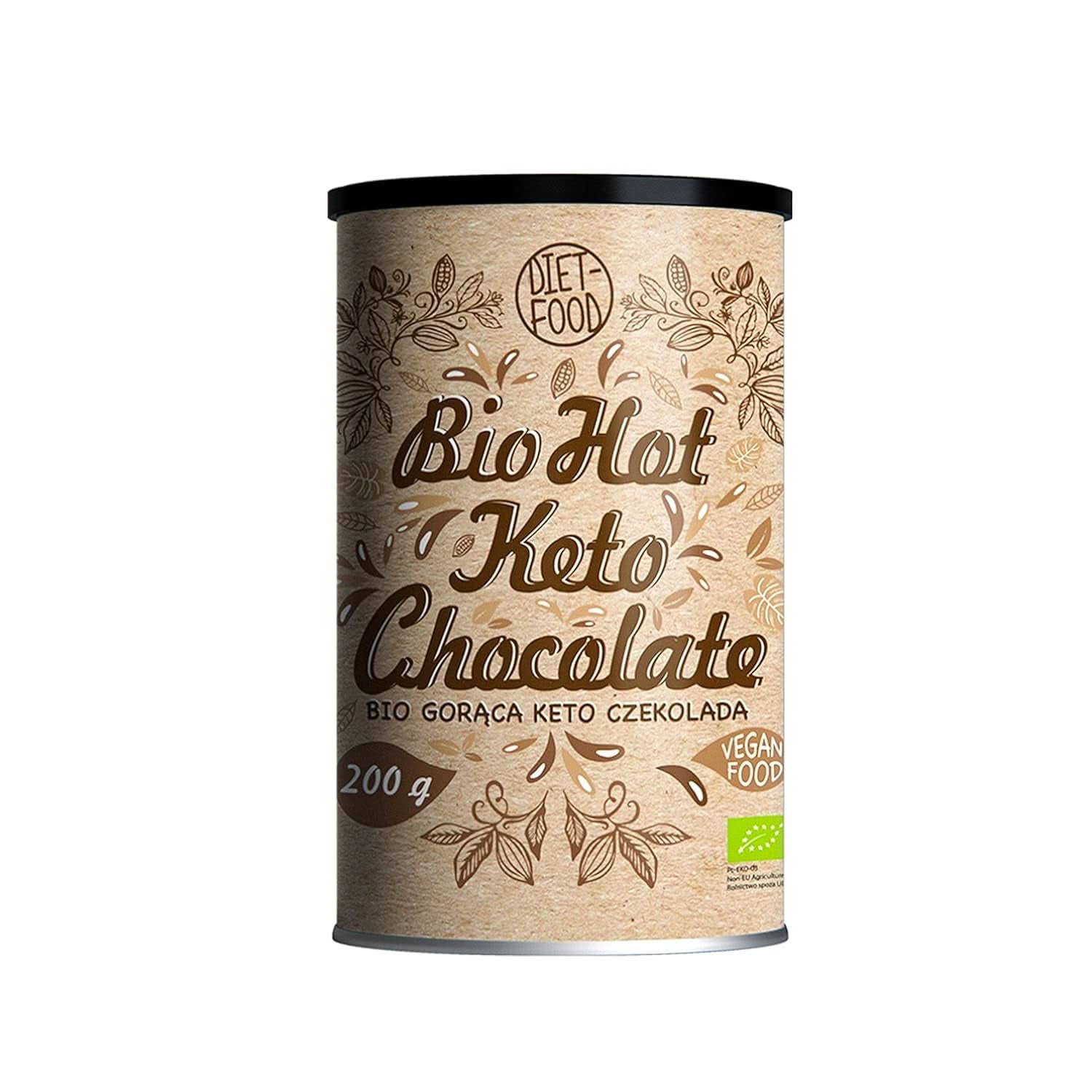 Chocolate caliente para la dieta Keto - rico en grasas - moderado en proteínas y bajo en hidratos de carbono - endulzado con eritritol, 200 gramos Cacao y Chocolate Caliente Naty Shop Chocolate Caliente Bio Keto