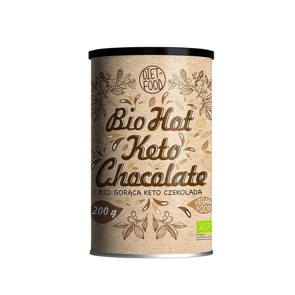 Chocolate caliente para la dieta Keto - rico en grasas - moderado en proteínas y bajo en hidratos de carbono - endulzado con eritritol, 200 gramos Cacao y Chocolate Caliente Naty Shop Chocolate Caliente Bio Keto