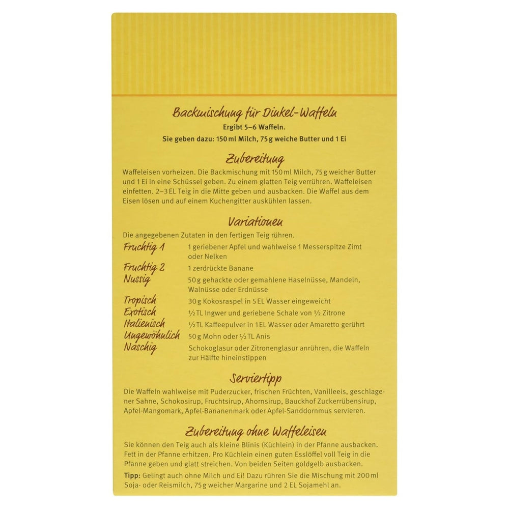 Demeter Bauck Hof Bio Dinkel Wafflen, 200 G Mezcla para hornear y cocinar Naty Shop
