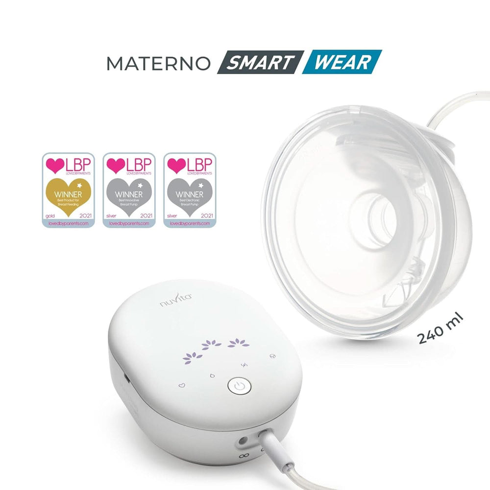 Nuvita Materno Smart Wear 1287W - Sacaleches eléctrico portátil manos libres - Tecnología trifásica, personalizable, portátil, kit de conversión de sacaleches doble disponible Accesorios Alimentación y Lactancia Tienda Bebe Naty
