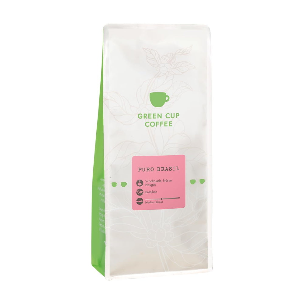 Coffee - Puro Brasil I 100% Arabica I Kaffeebohnen 1kg I Perfekt für jede Zubereitung - Moka Kanne, Siebträger, Vollautomat, mit schokoladig, nussigen karamelligen Aromen I mittlere Röstung