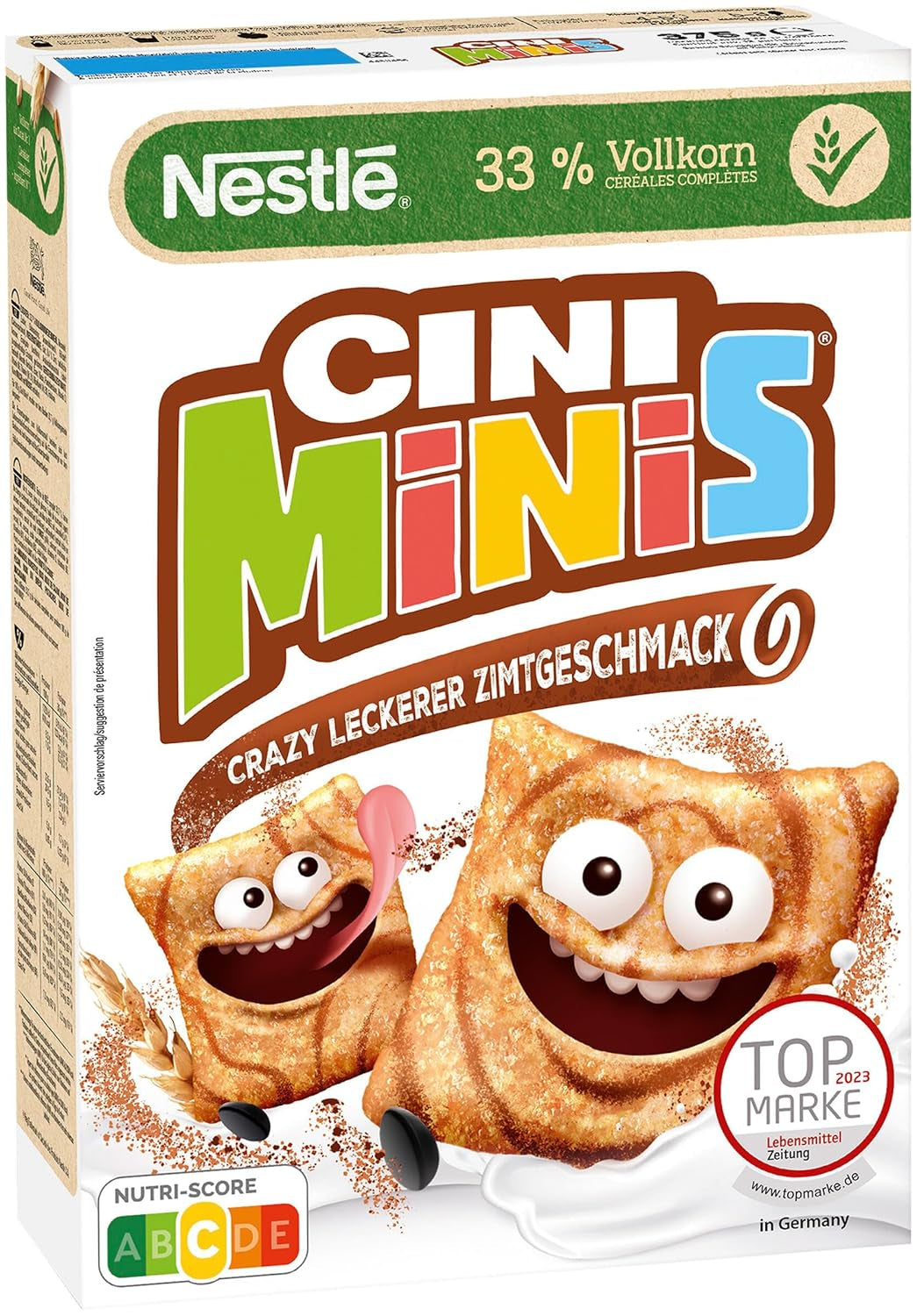 Nestlé CINI MINIS, Muesli con Canela, 37% Cereales Integrales Vitales, con Vitaminas, Calcio y Hierro, Copos Crujientes, Paquete de 7 (7x375g)