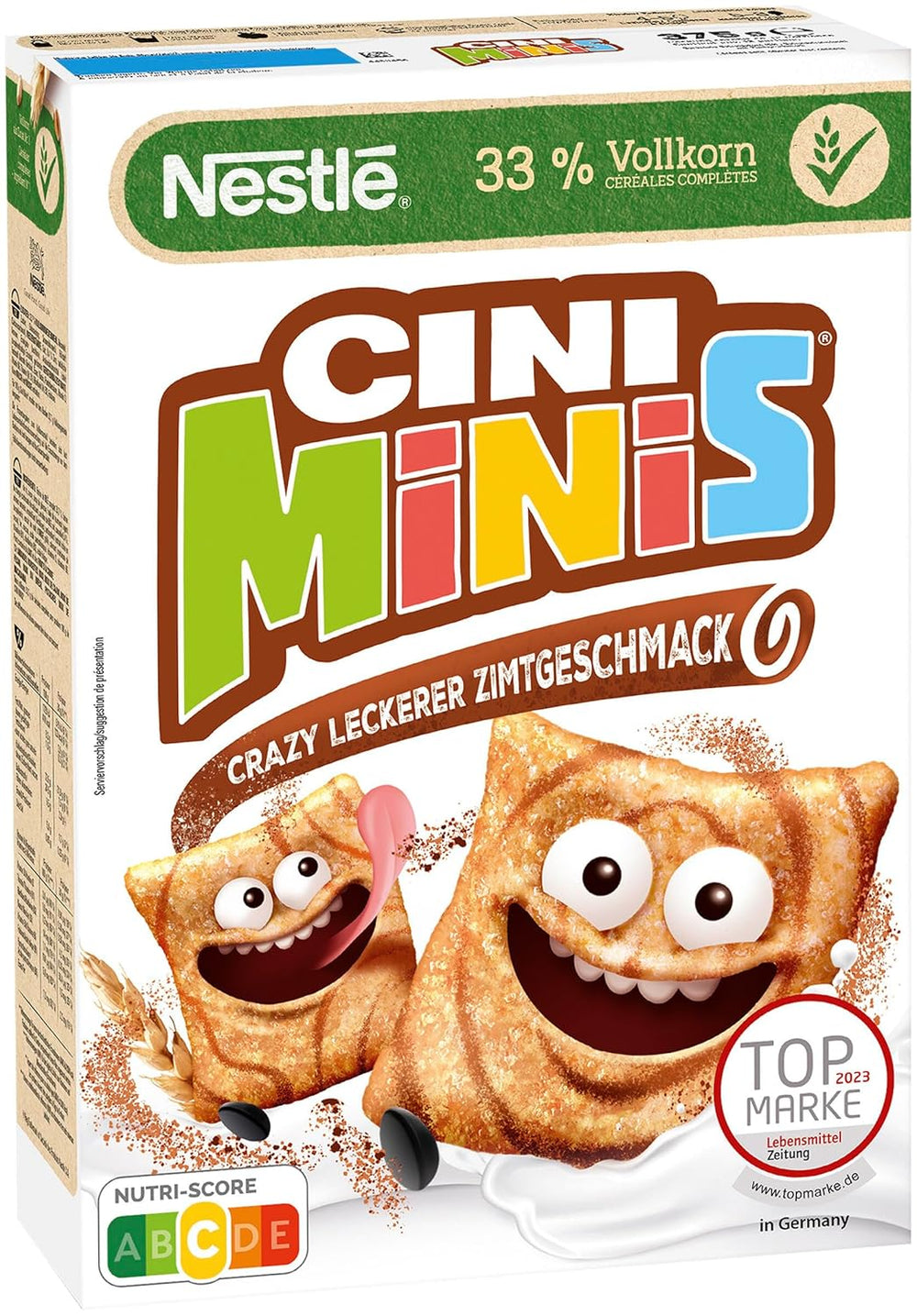 Nestlé CINI MINIS, Muesli con Canela, 37% Cereales Integrales Vitales, con Vitaminas, Calcio y Hierro, Copos Crujientes, Paquete de 7 (7x375g)