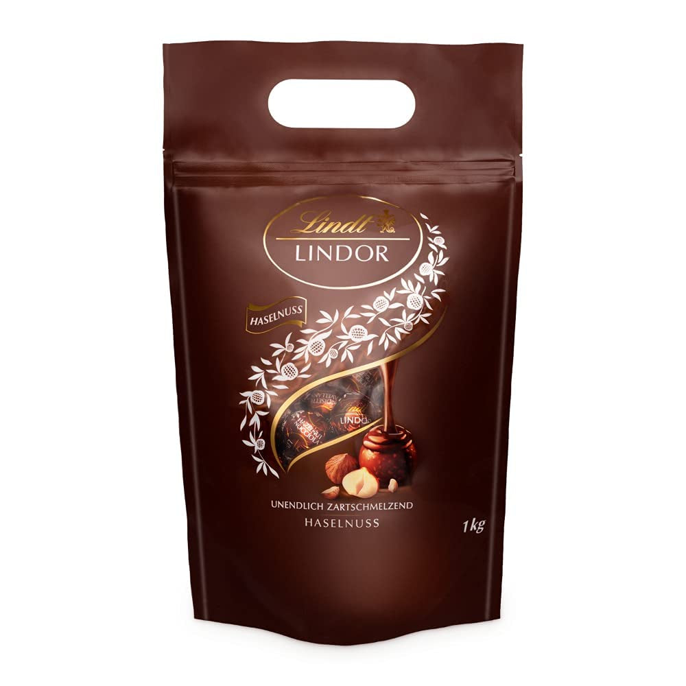 LINDOR bolas de chocolate con avellanas, bolsa de 1 kg + Johnnie Walker Sherry barrica 0,7 litros