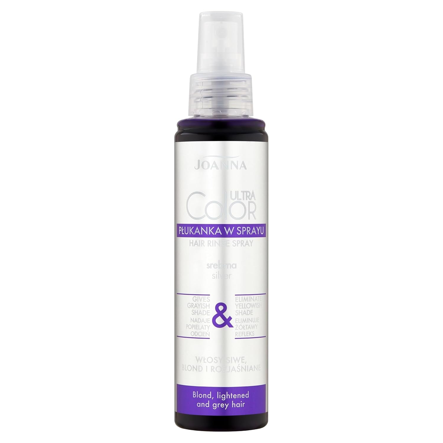 Joanna Ultra Color - Balsam de culoare roz pentru păr blond și deschis - Roz pastel - Strălucire naturală - Elimină nuanța galbenă din părul gri-blond - Efect temporar - 150 ml Vopsea pentru par Naty Shop Spray gri cenușiu nuanță de blond 150 Ml (1 pachet)
