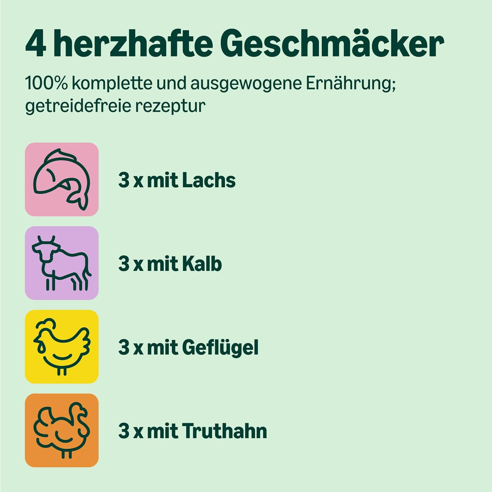 Hrană umedă pentru pisici tinere de la Amazon, selecție mixtă în jeleu, 1,2 kg (12 pliculețe a câte 100 g)