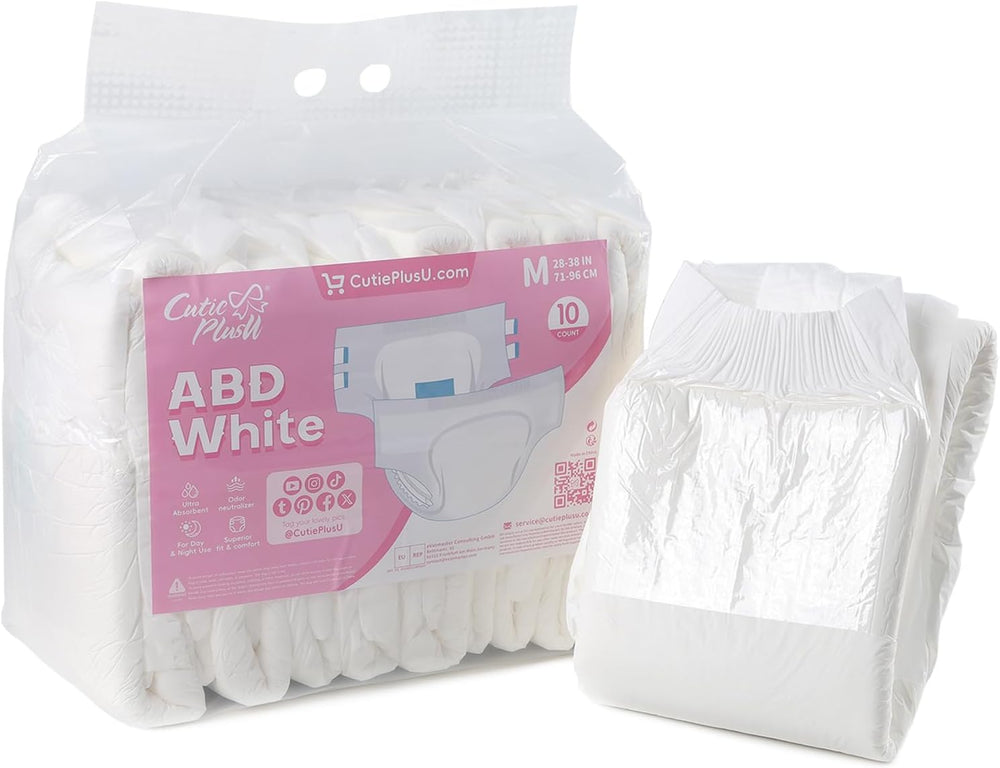 CutiePlusU Pañales para adultos, paquete de 10 bragas desechables para incontinencia con trabillas para mujeres y hombres, máxima absorbencia durante la noche - amarillo (tamaño mediano 71-96 cm)