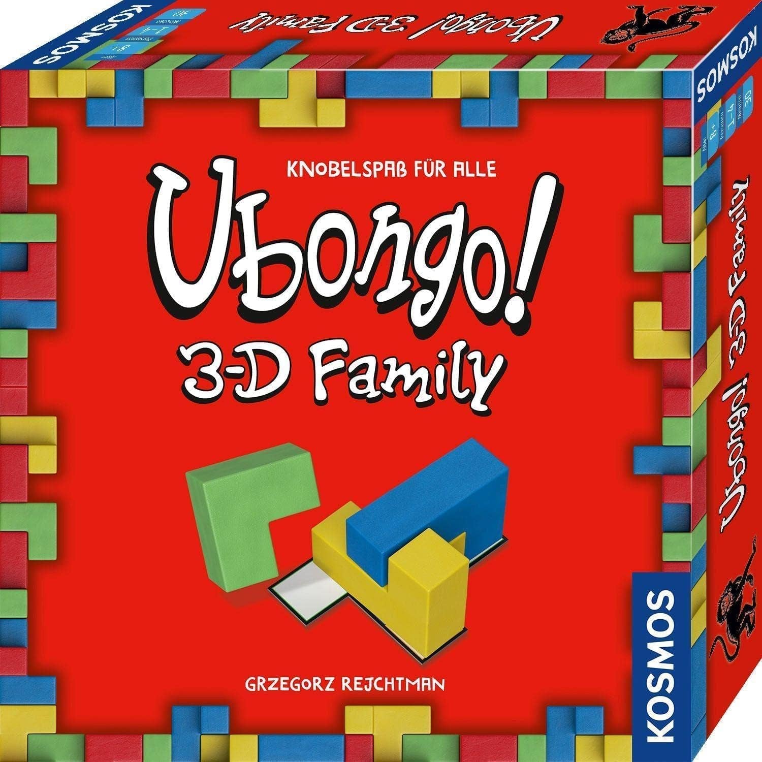 Kosmos 683160 Ubongo 3-D Family, popular juego de acción y rompecabezas en 3D para toda la familia, clásico juego de mesa y fiesta de pensamiento lógico para 1-4 jugadores
