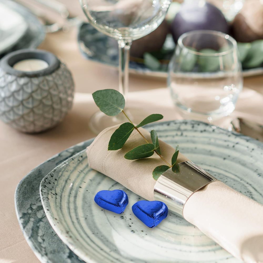 Günthart 150 Corazones de Chocolate Azul con Relleno de Turrón | Pingüinos con Crema de Turrón | Corazones de pingüino de chocolate azul | Competencia | Corazones de chocolate azul | Pingüino (1,2 kg)