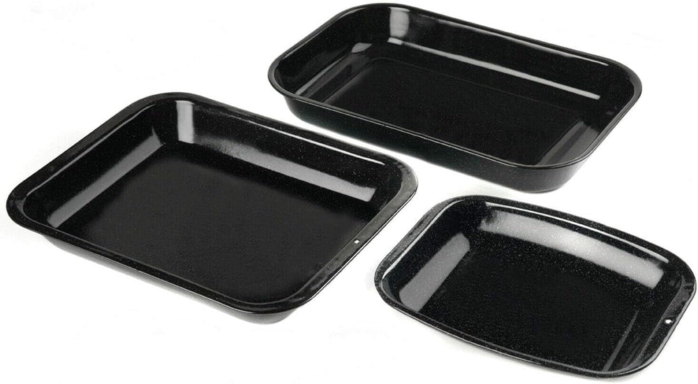 Russell Hobbs CW9161 Romano 34Cm Esmalte Bräter - Mit Gitter, Rechteckige Auflaufform Mit Rost, Spülmaschinenfest Ofenform, Grill Auflaufform, Bratform Für Backofen Ofenbeständig Bis 230 Degree Moldes y bandejas para hornear Naty Shop 3-Teiliger Satz