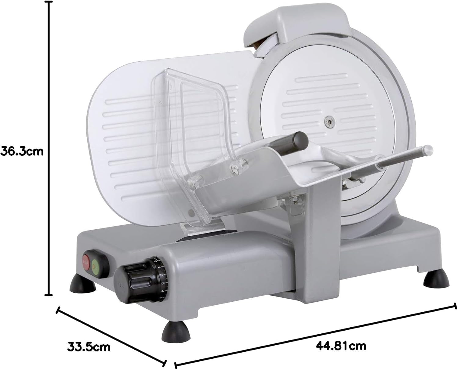 90018 Luxury 22 GS, cortadora eléctrica, aluminio, plata/negro Cortadoras y Rebanadoras Naty Shop