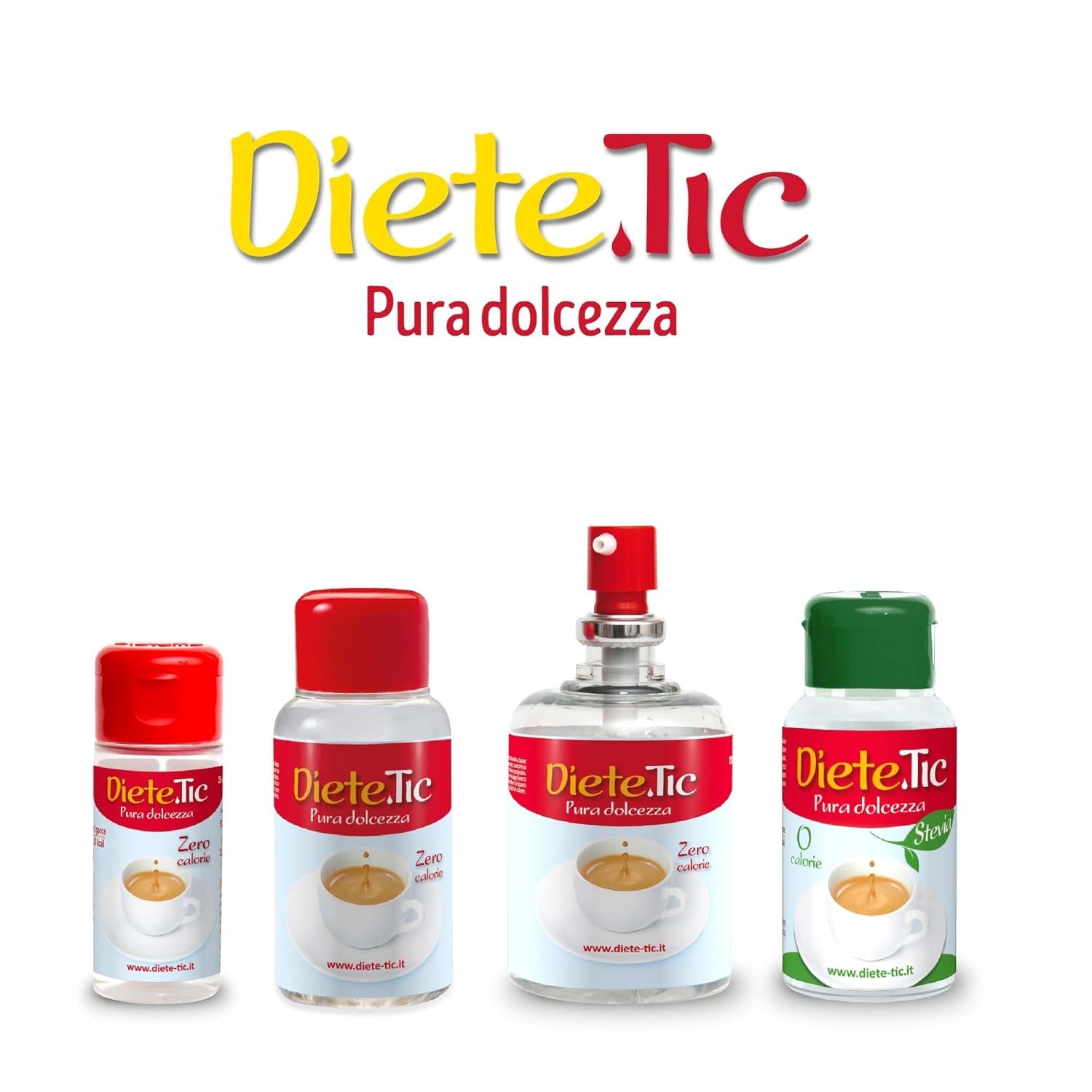 Diete.Tic Edulcorante líquido con Stevia, cero calorías, práctico paquete de 3 x 50 ml (1000 gotas), sin gluten, sin conservantes, ideal para endulzar bebidas, yogures y ensaladas de frutas