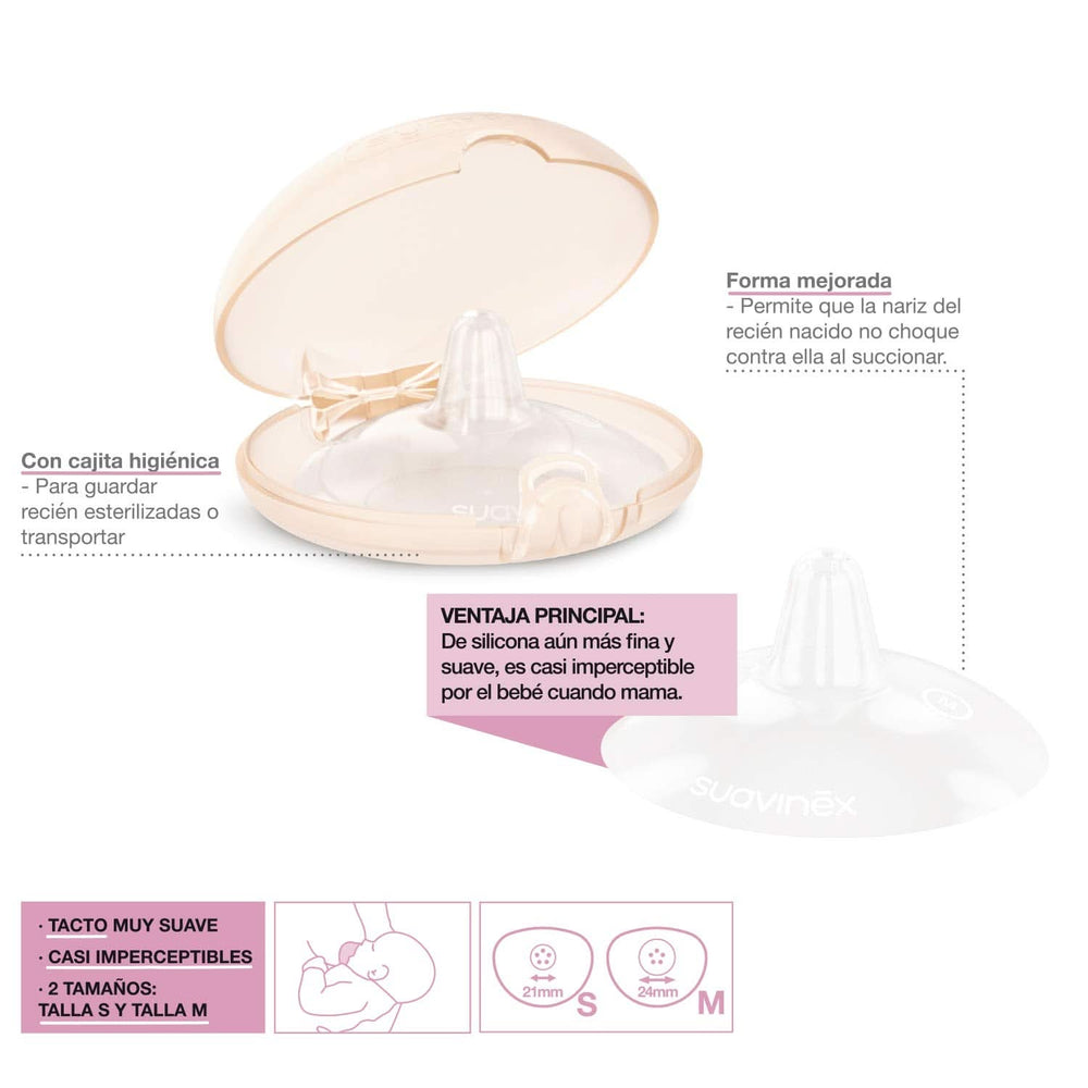Suavinex Brustpolster Aus Silikon, Größe S, 2 Stück Accesorios Alimentación y Lactancia Bebe Naty Shop