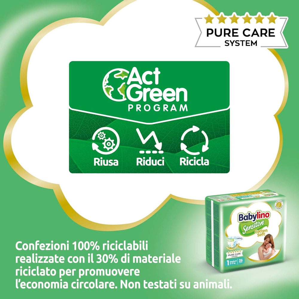 Babylino Sensitive, pañales delicados para niños, varias tallas Madre e Hijo Naty Shop