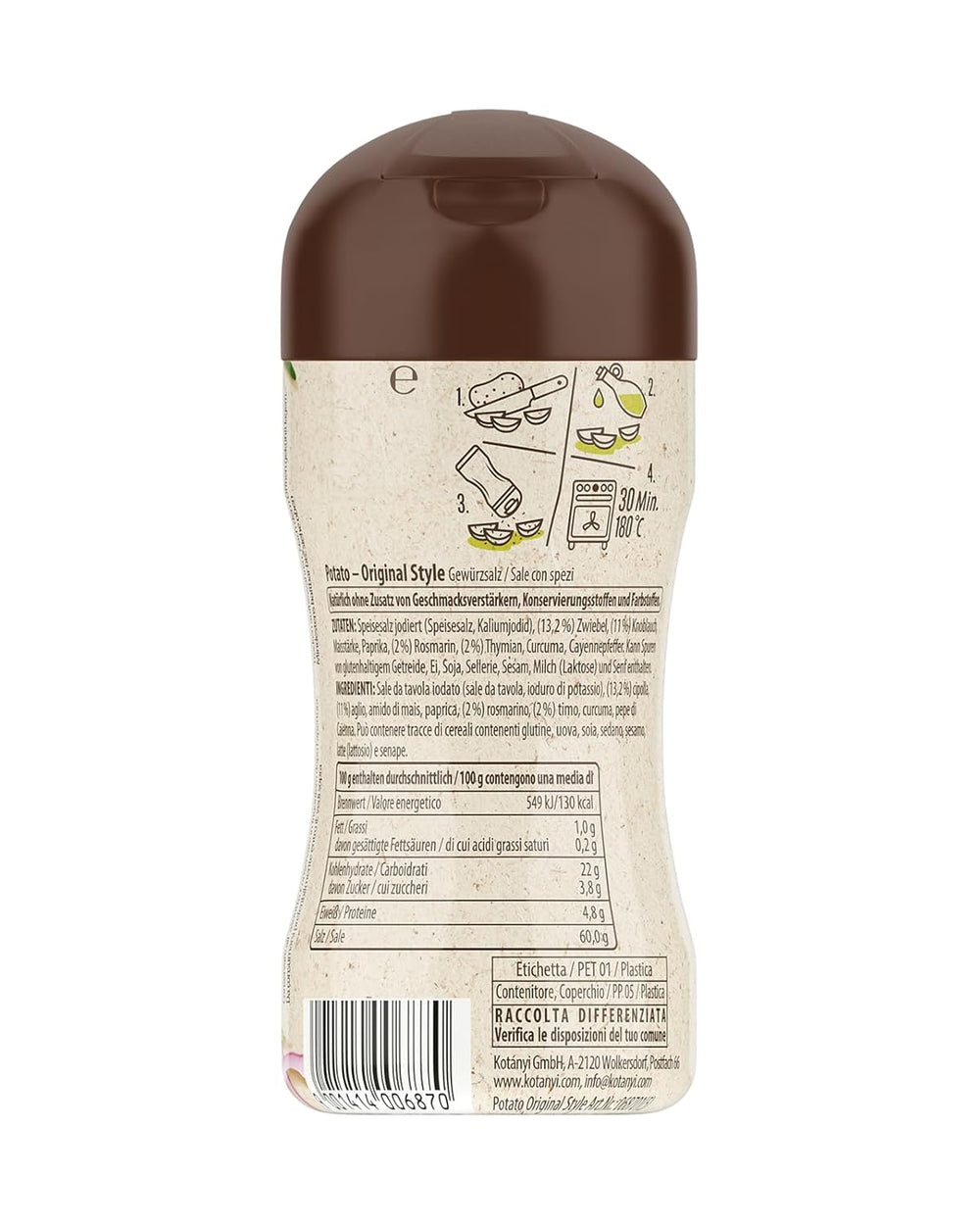 KOTÁNYI Original Style Grillgewürz 80g - Kartoffel-Gewürz für Pommes, Bratkartoffeln und Potato Wedges- Gewürzmischung zum Grillen - [Jetzt für die nächste Grillparty bestellen!]