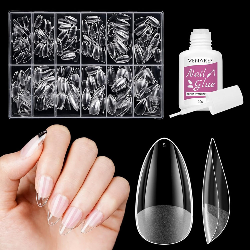 Unghii false scurte, model balerină, 500 bucăți, pentru lipire, 12 dimensiuni, unghii artificiale, scurte, cu gel moale, acoperire completă, vârfuri de unghii pentru unghii cu gel, scurte, S