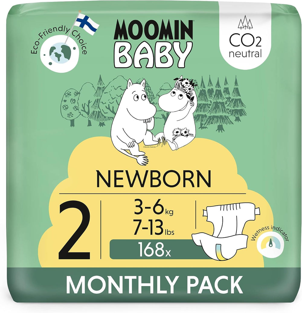 Pañales Moomin Baby Eco, talla 3, 5-8 kg, 48 piezas, pañales suaves premium | Suave y agradable para la piel, transpirable, absorbente, sin productos químicos innecesarios |