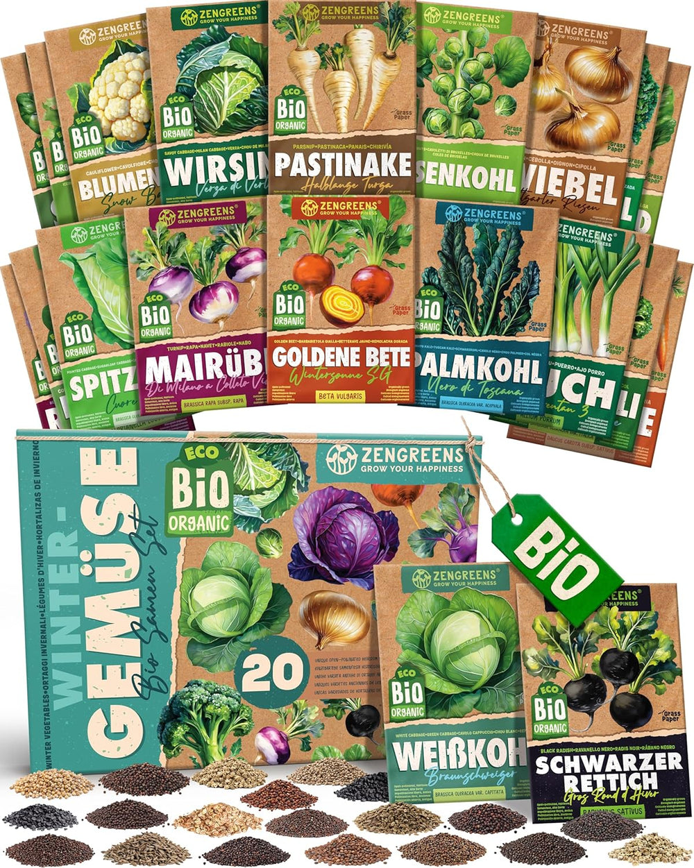 Semillas de Albahaca Orgánicas en un Juego de 6 - 6 Semillas de Albahaca para un fácil Cultivo en el jardín, balcón o Cama elevada - Semillas de Plantas - Plántulas