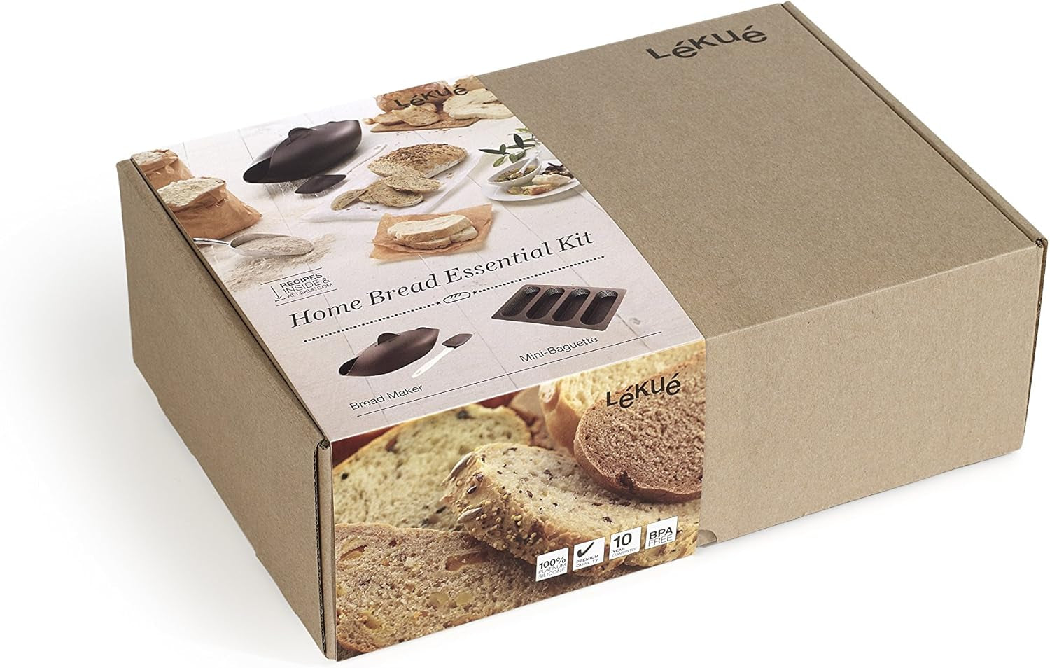 Lékué-Brotbackset, Silicona, Marrón, 30 x 25 x 15 cm (3000085SURM017)