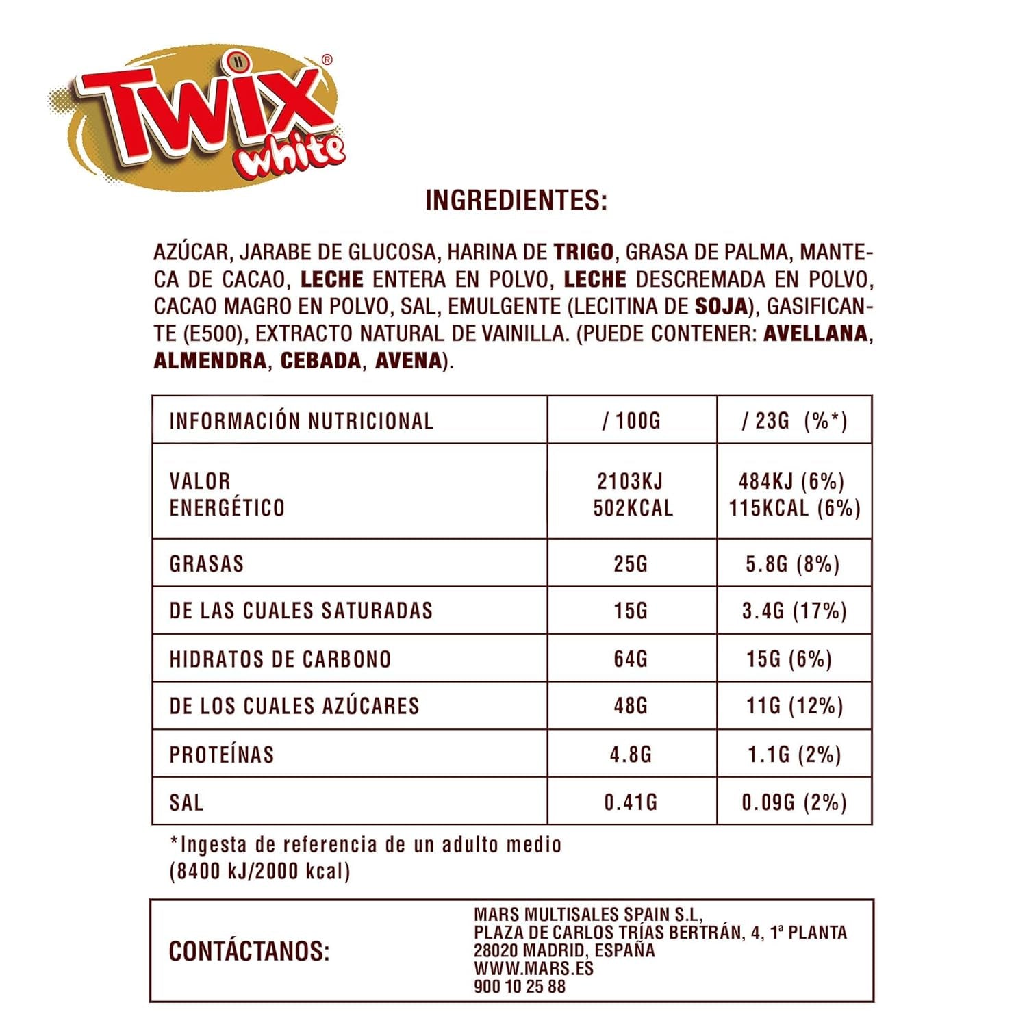 Barras de chocolate blanco Twix | Caramelo, Galletas, Chocolate Blanco | Paquete múltiple de chocolate | 5 barras (5 x 46 g) (Paquete de 5)