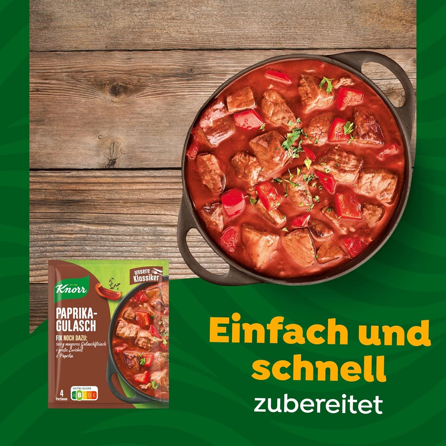 Knorr Fix Würzmischung Paprika-Gulasch für eine leckeres Fleischgericht mit natürliche Ingredient 4 Porciones
