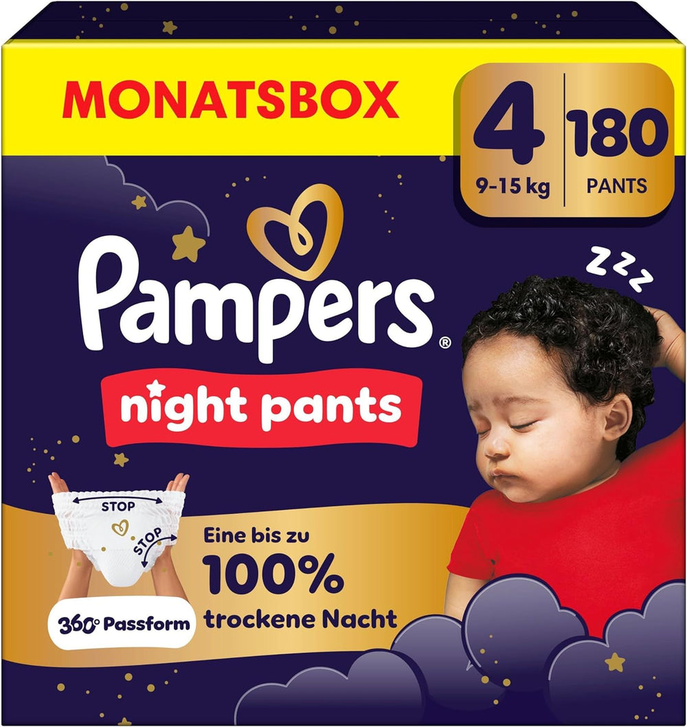 Los pañales Pampers Night Pants talla 6, 138 piezas, 13 kg-19 kg, brindan protección adicional durante toda la noche.