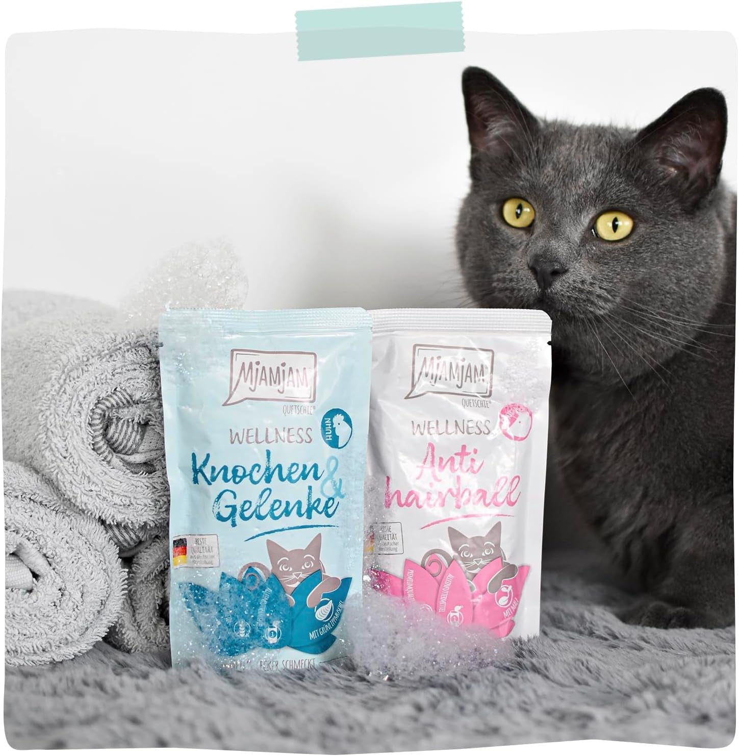 MjAMjAM - Hrană umedă premium pentru pisici - Wellness - Digestivă - Vită, pachet de 12 (12 x 125g), fără cereale