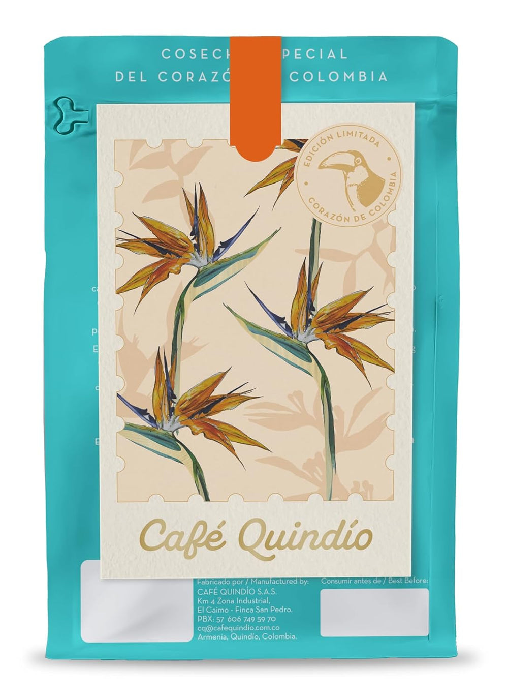 Cafe Quindio Papayo Honey Specialty Coffee - 100% boabe de cafea Arabica de origine unică Columbia - cu note naturale de nucșoară, nucă de cocos și mandarină (250g) - ideală pentru Chemex