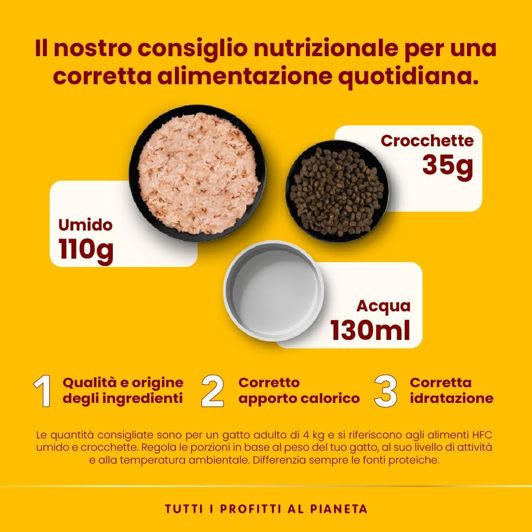 almo nature HFC Natural - Hrană umedă pentru pisici - cu pui - Calitate umană, Fără gluten, Monoproteină - 55g, pachet de 6